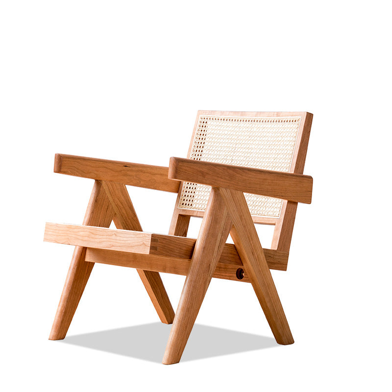 Medieval Style Solid Wood Rattan Chair