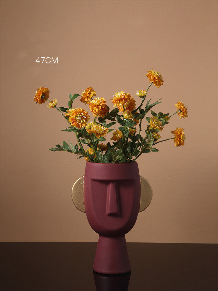 Nordic Style Face Art Ceramic Vase