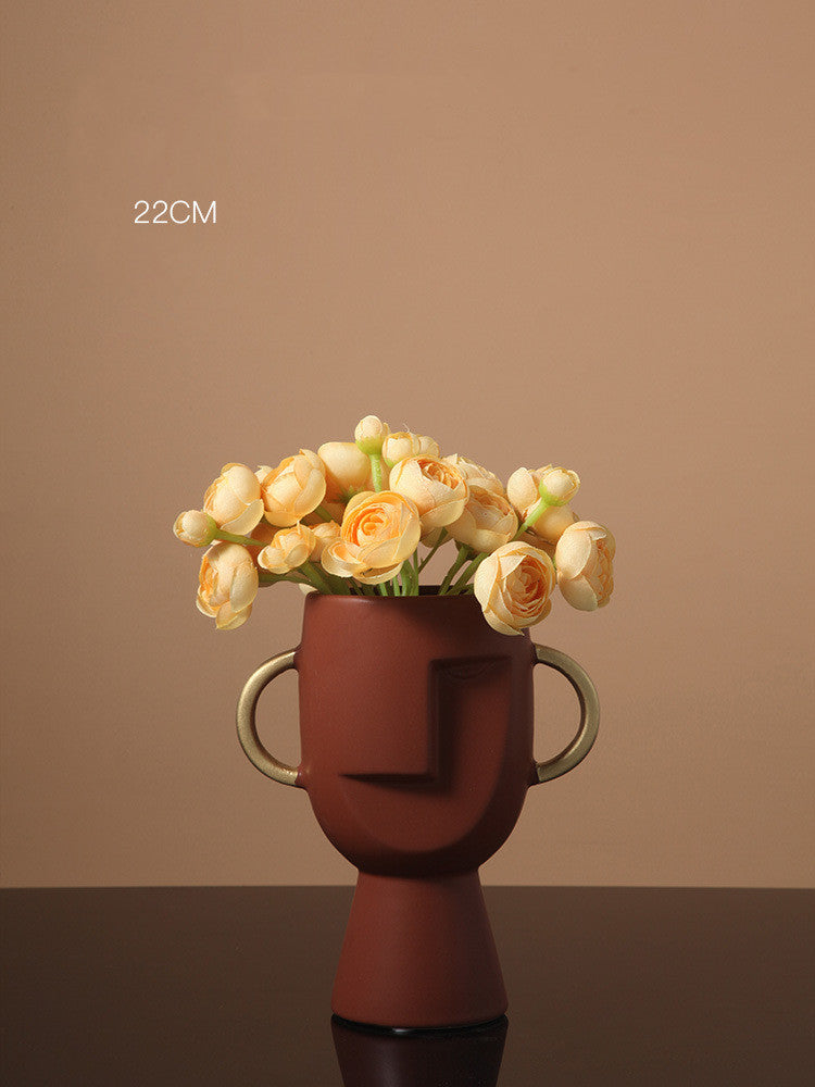 Nordic Style Face Art Ceramic Vase