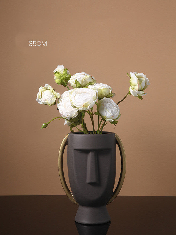 Nordic Style Face Art Ceramic Vase