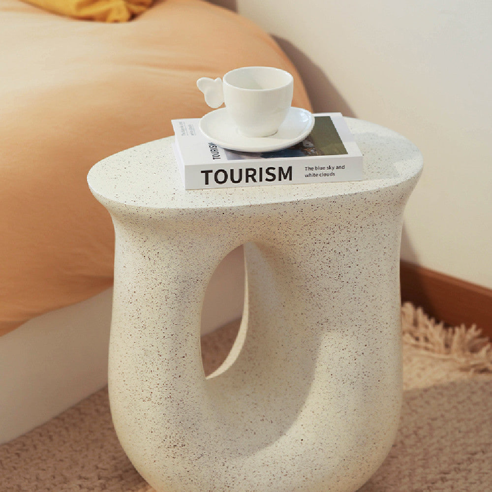 Light Luxury U-Shaped Cream Side Table