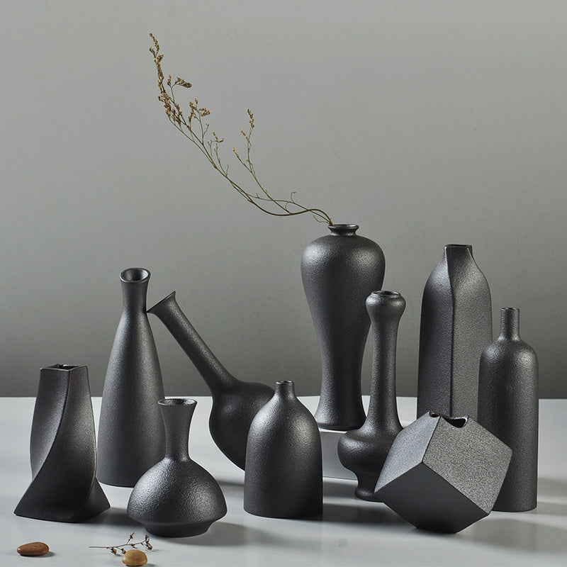 Black Ceramic Vase