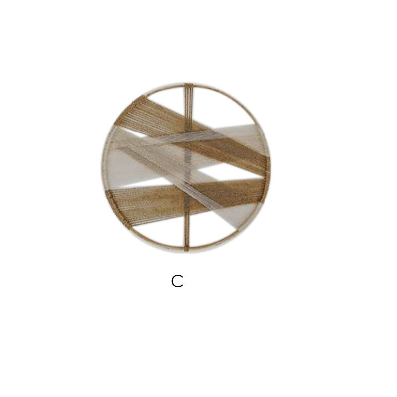 Bamboo Linen Woven Round Wall Decor Tapestry