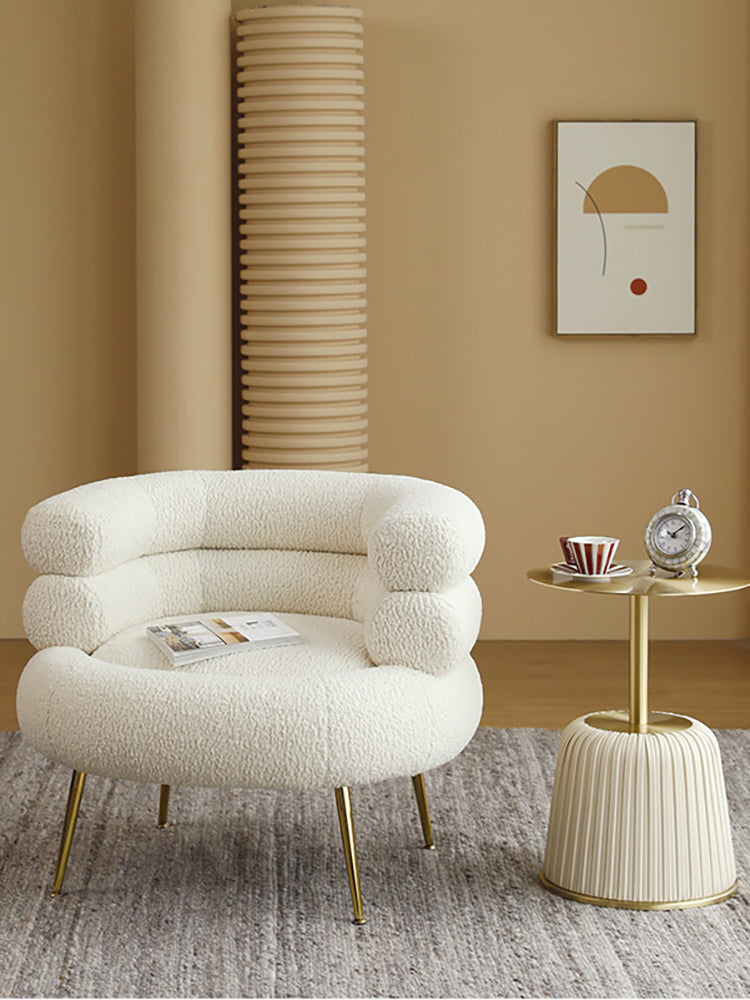 Gold Detail White Sofa Chair