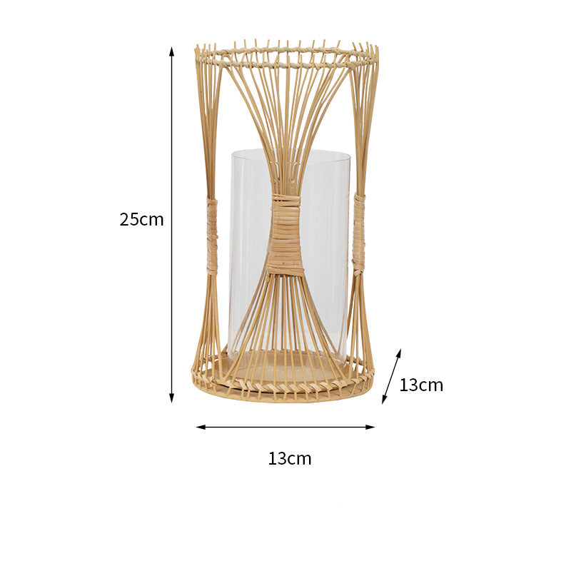 Vintage Aromatherapy Candlestick Rattan Living Room Bedroom Balcony