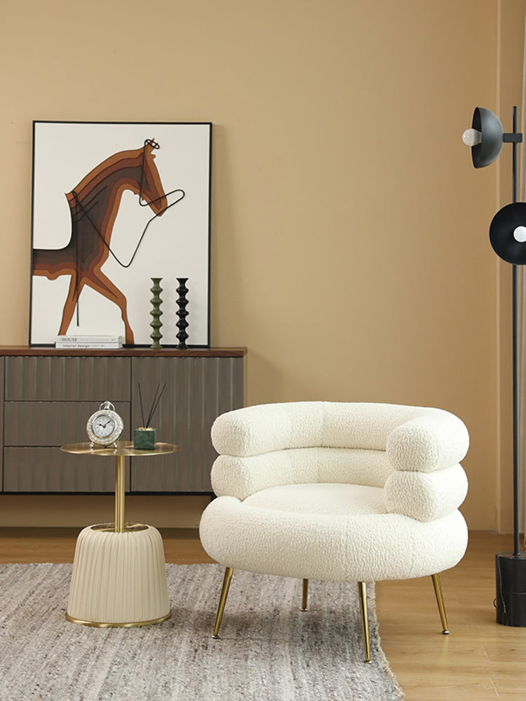 Gold Detail White Sofa Chair