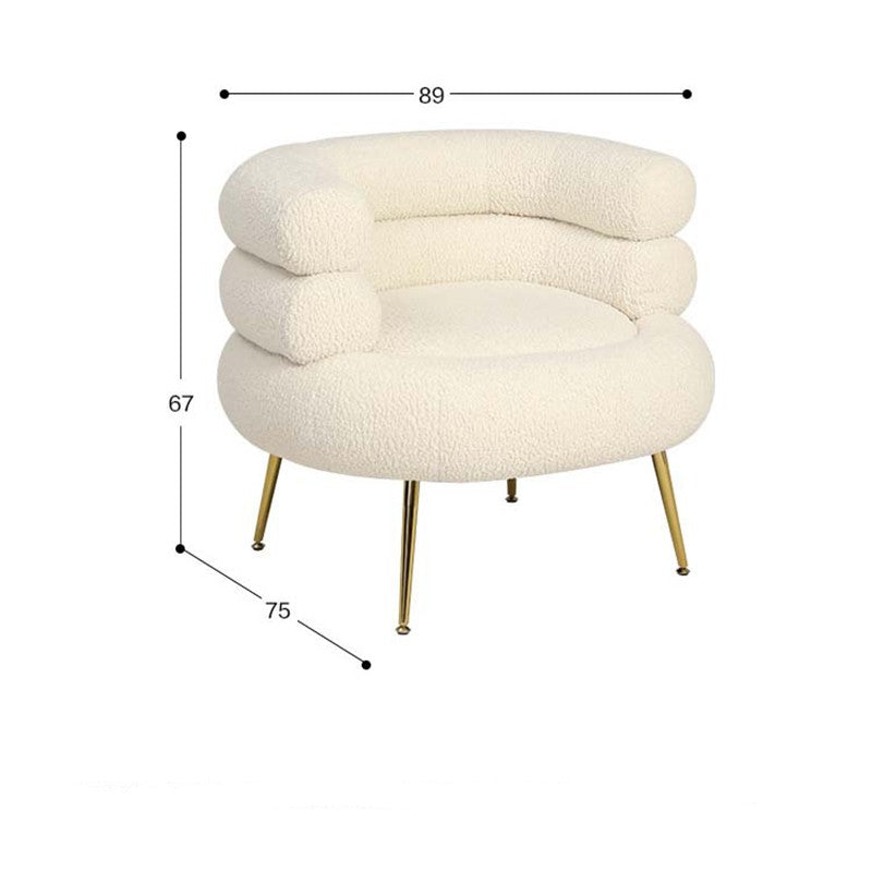 Gold Detail White Sofa Chair