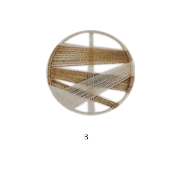 Bamboo Linen Woven Round Wall Decor Tapestry