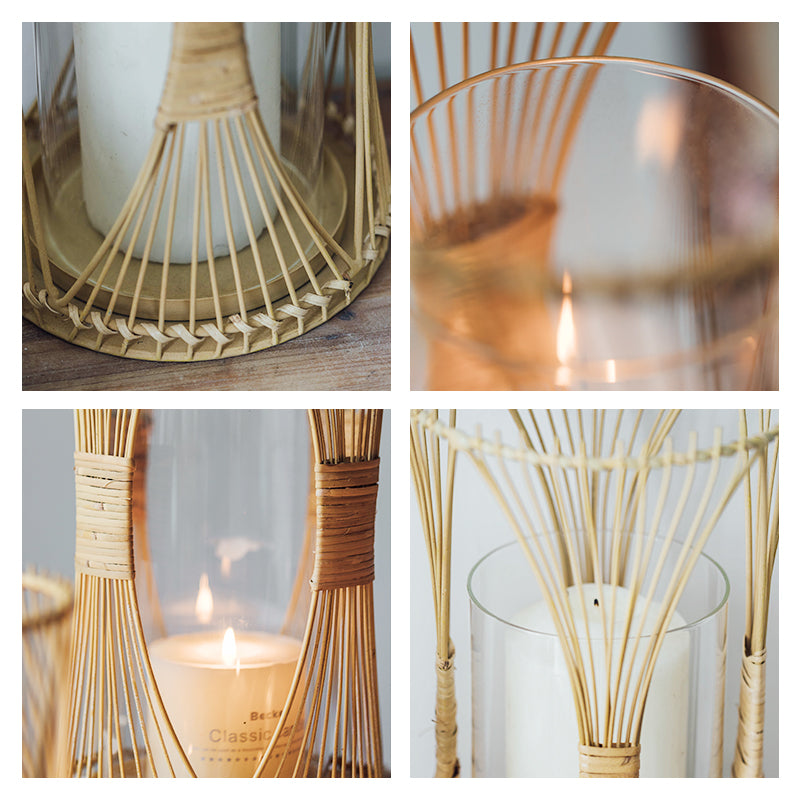 Vintage Aromatherapy Candlestick Rattan Living Room Bedroom Balcony
