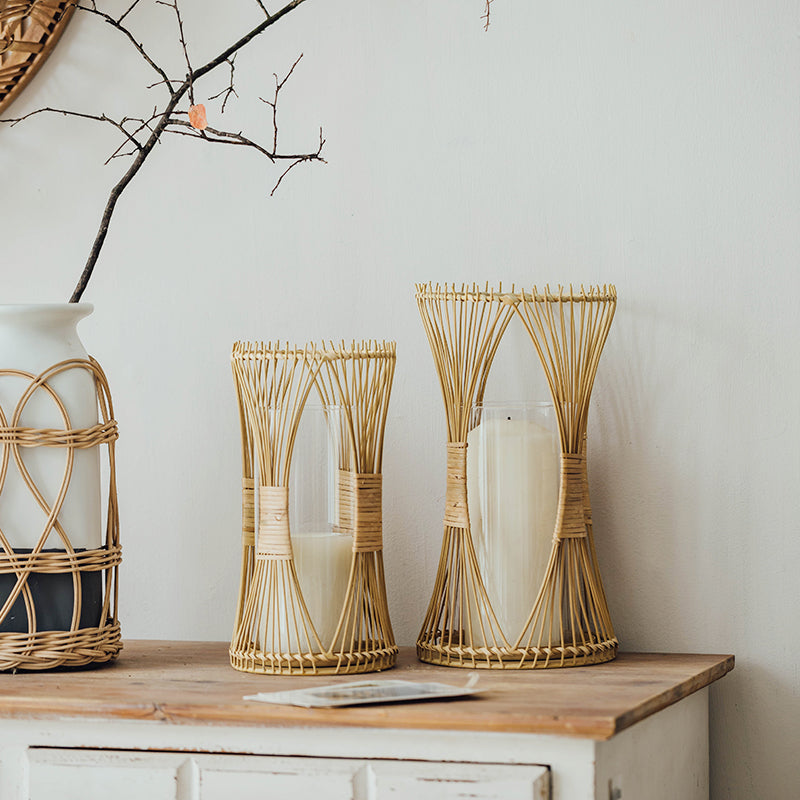 Vintage Aromatherapy Candlestick Rattan Living Room Bedroom Balcony