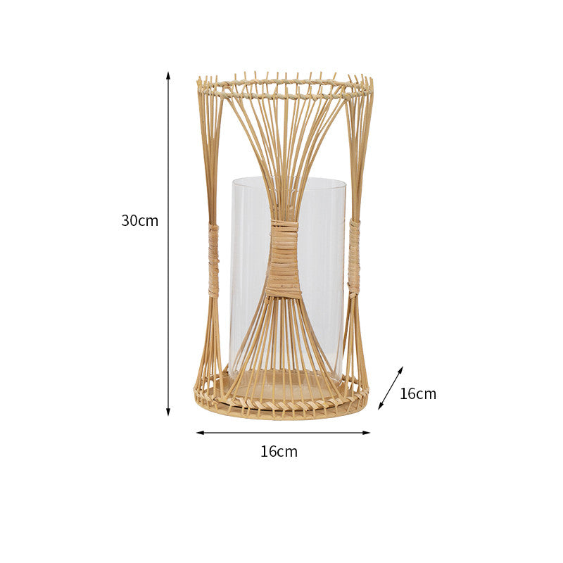Vintage Aromatherapy Candlestick Rattan Living Room Bedroom Balcony