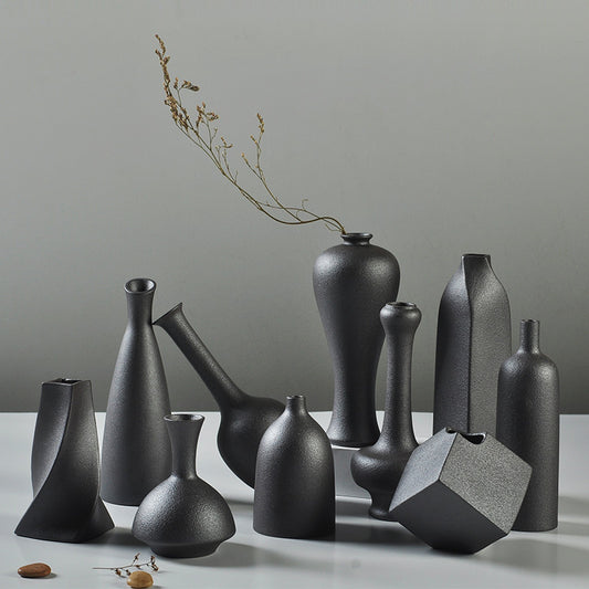 Black Ceramic Vase