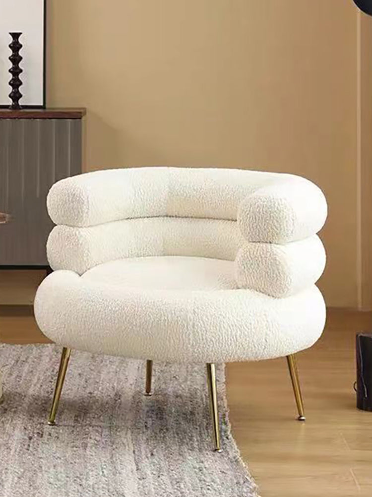 Gold Detail White Sofa Chair