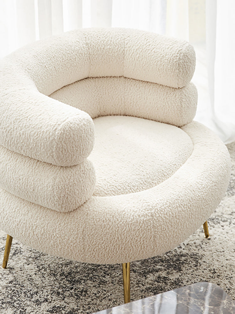 Gold Detail White Sofa Chair
