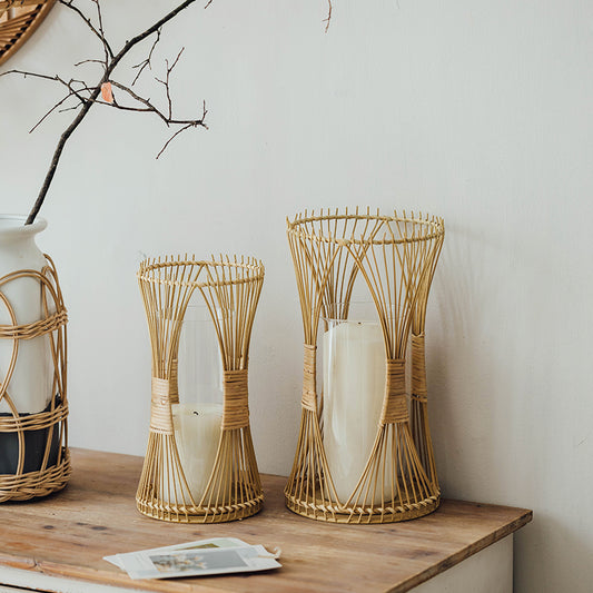 Vintage Aromatherapy Candlestick Rattan Living Room Bedroom Balcony