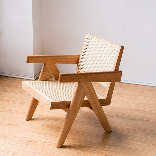 Medieval Style Solid Wood Rattan Chair