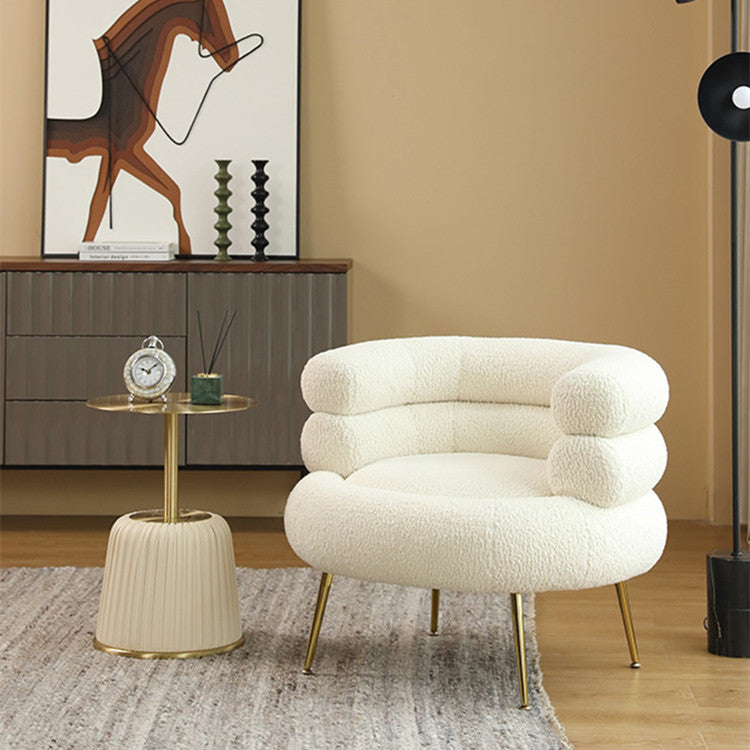 Gold Detail White Sofa Chair